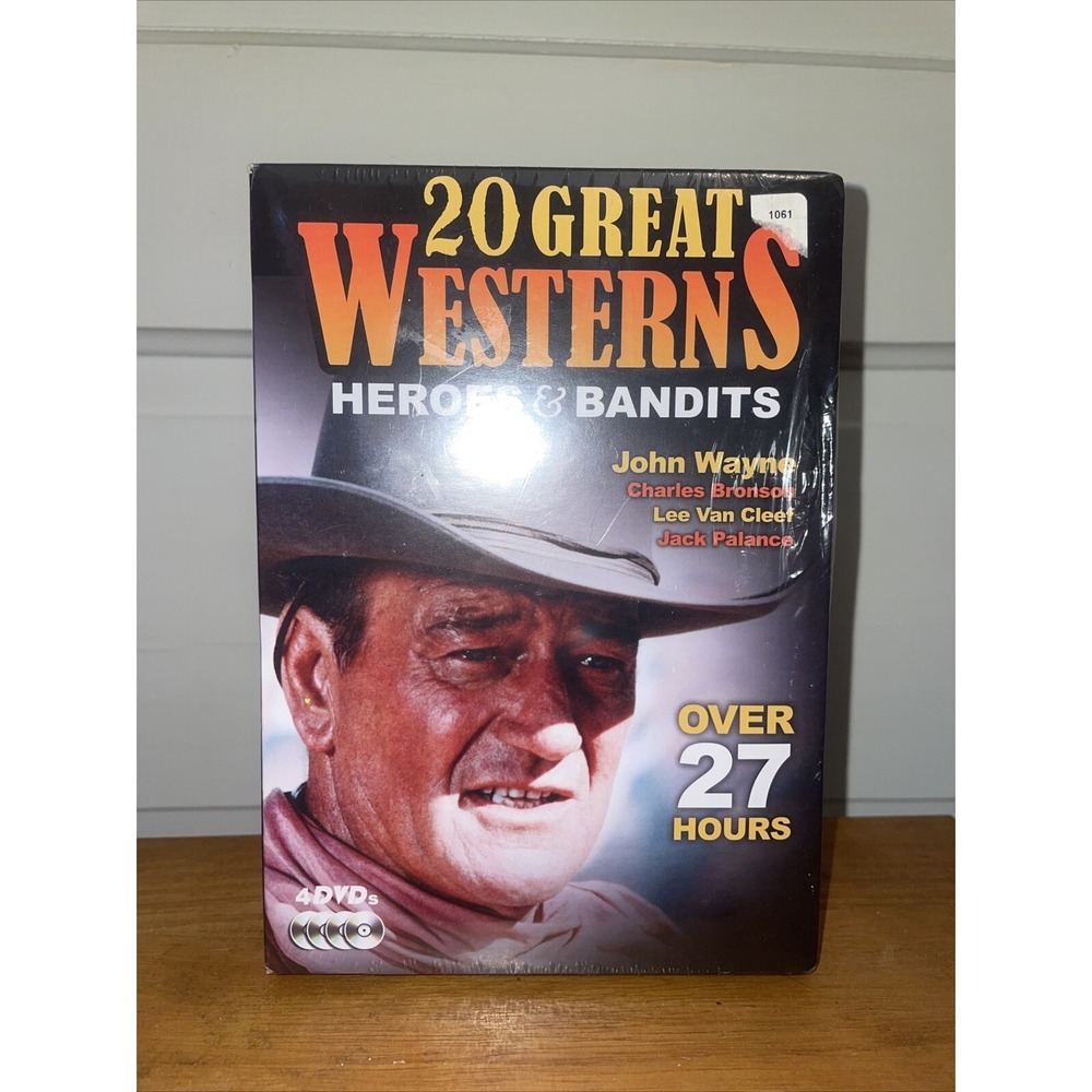 4 DVD Set 20 Great Westerns Heroes & Bandits Wayne Bronson Cleef Parlance